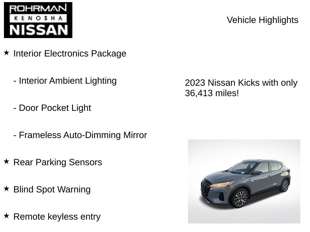 Used 2023 Nissan Kicks SV w/ Interior Electronics Package FWD image 8