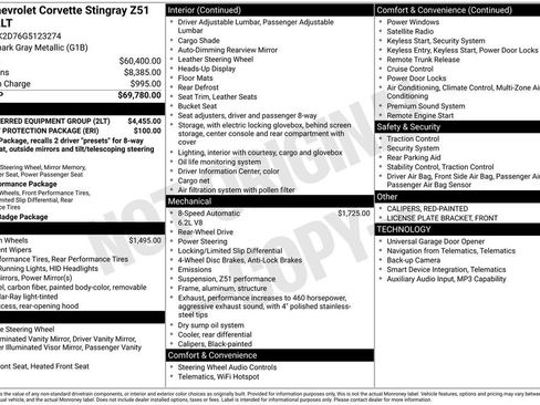 Used 2016 Chevrolet Corvette Stingray Coupe w/ 2LT Preferred Equipment Group image 2