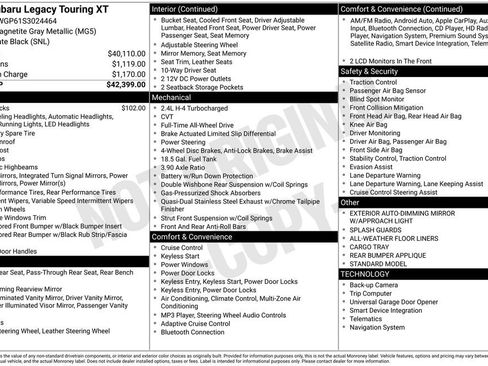 Certified 2025 Subaru Legacy Touring XT AWD/4WD image 28