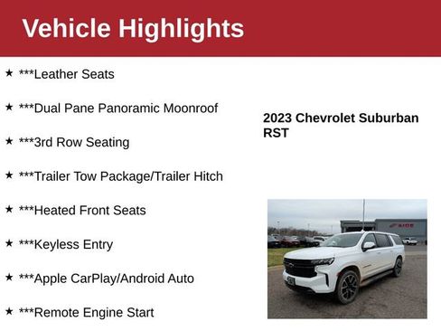 Used 2023 Chevrolet Suburban RST w/ Luxury Package AWD/4WD image 3