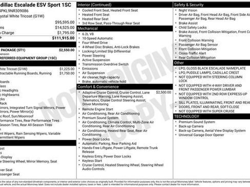Used 2022 Cadillac Escalade ESV Sport w/ Touring Package AWD/4WD image 3