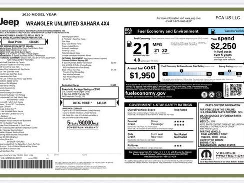 Used 2020 Jeep Wrangler Unlimited Sahara AWD/4WD image 33