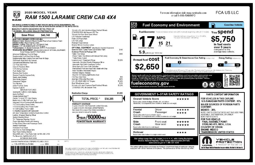 Used 2020 RAM 1500 Laramie AWD/4WD image 3