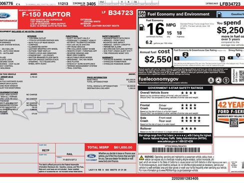 Used 2020 Ford F150 Raptor w/ Equipment Group 801A Mid AWD/4WD image 11