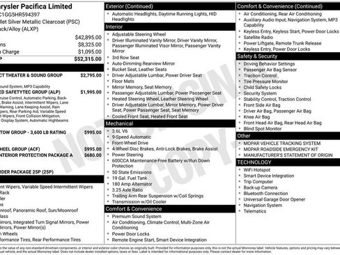 Used 2017 Chrysler Pacifica Limited FWD image 1