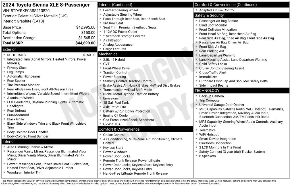 Used 2024 Toyota Sienna XLE FWD image 1