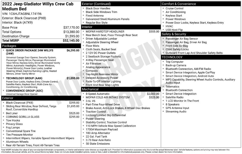 Used 2022 Jeep Gladiator Sport AWD/4WD image 2