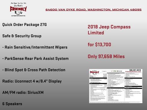 Used 2018 Jeep Compass Limited w/ Safe & Security Group image 3