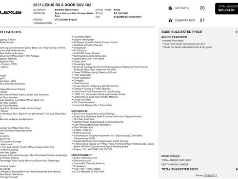 Used 2017 Lexus RX 350 FWD w/ Accessory Package image 4