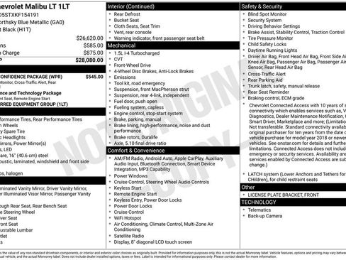 Used 2019 Chevrolet Malibu LT w/ Driver Confidence Package image 36