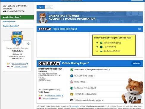 Used 2024 Subaru Crosstrek 2.0i Premium image 12