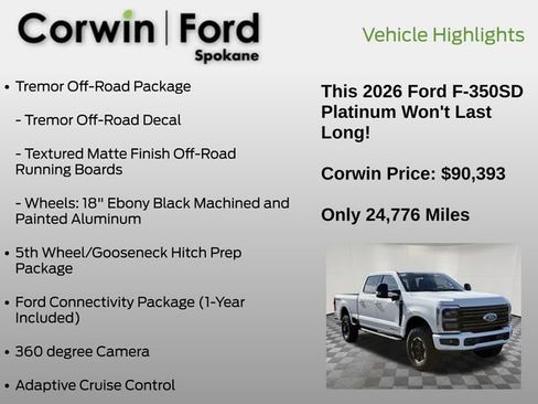 Certified 2026 Ford F350 Platinum w/ Tremor Off-Road Package AWD/4WD image 7