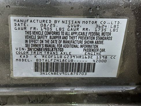 New 2025 Nissan Versa SV w/ Trunk Package image 29