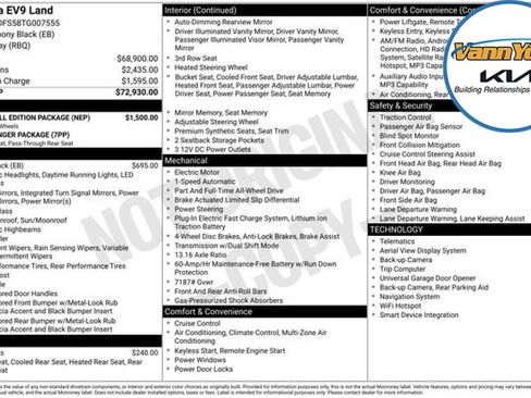 New 2026 Kia EV9 Land w/ Nightfall Edition Package image 29