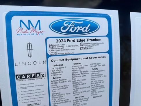 Certified 2024 Ford Edge Titanium AWD/4WD image 37