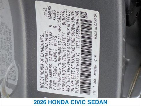 New 2026 Honda Civic Sport image 26