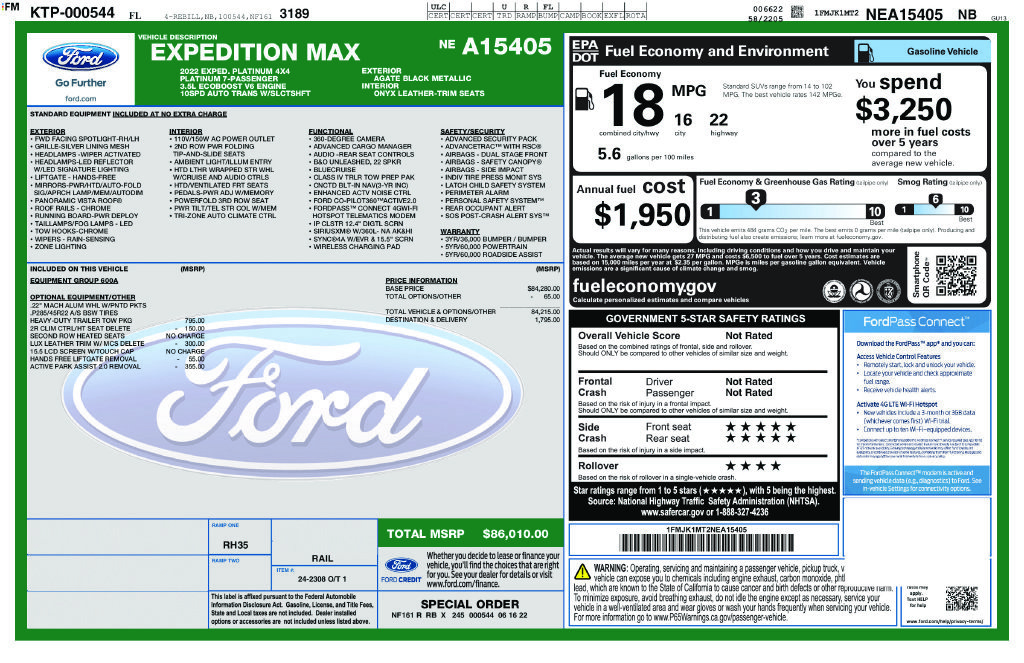 Used 2022 Ford Expedition Max Platinum AWD/4WD image 35