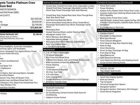 Used 2026 Toyota Tundra Platinum w/ TRD Off-Road Package AWD/4WD image 8