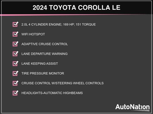 Certified 2024 Toyota Corolla LE FWD image 3