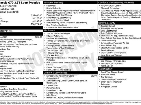 New 2026 Genesis G70 3.3T Sport Prestige AWD/4WD image 3