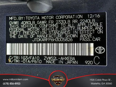 Used 2017 Toyota Prius Prime Plus w/ Carpet Mat Package FWD image 28