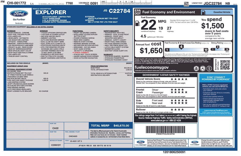 Used 2018 Ford Explorer Limited w/ Ford Safe & Smart Package FWD image 4