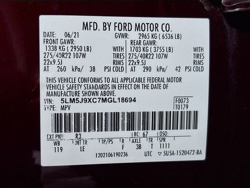 Used 2021 Lincoln Aviator Black Label w/ Dynamic Handling Package image 35