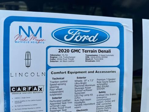 Used 2020 GMC Terrain Denali w/ Denali Premium Package AWD/4WD image 31
