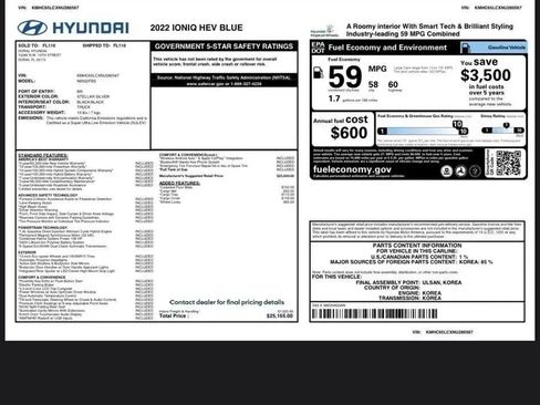 Used 2022 Hyundai Ioniq Blue image 28