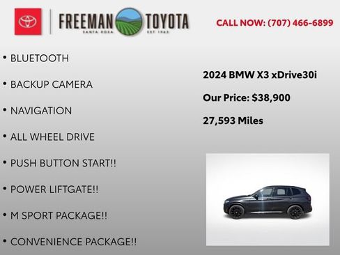 Used 2024 BMW X3 xDrive30i w/ M Sport Package AWD/4WD image 11