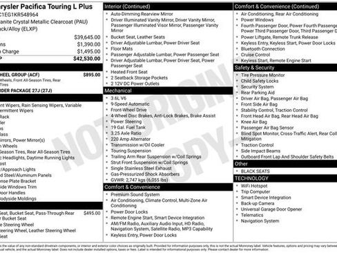 Used 2019 Chrysler Pacifica Touring-L Plus w/ Tire & Wheel Group FWD image 37