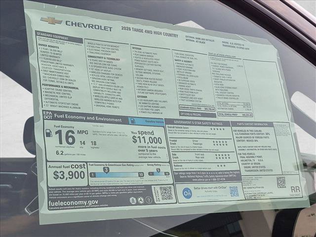 New 2026 Chevrolet Tahoe High Country w/ Sun And Tow Package AWD/4WD image 18