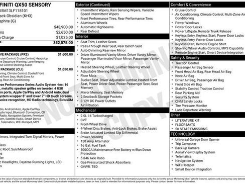 Used 2020 INFINITI QX50 Sensory w/ Proactive Package image 3