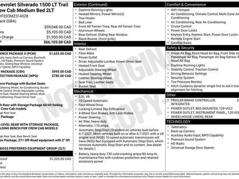 Used 2021 Chevrolet Silverado 1500 LT Trail Boss w/ Convenience Package II AWD/4WD image 35