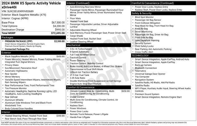 Certified 2024 BMW X5 xDrive40i w/ Premium Package AWD/4WD image 40