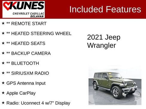 Used 2021 Jeep Wrangler Unlimited Sahara w/ Dual Top Group AWD/4WD image 3