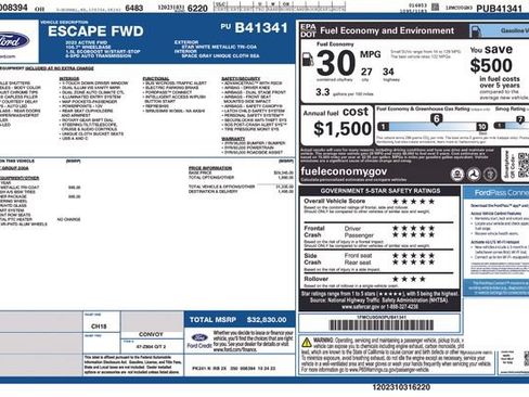 Used 2023 Ford Escape Active w/ Cold Weather Package FWD image 64