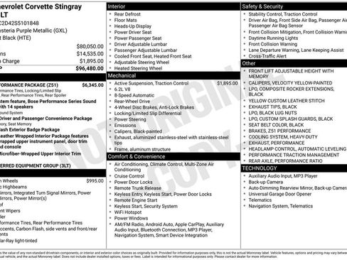 Used 2025 Chevrolet Corvette Stingray Premium Cpe w/ Z51 Performance Package image 32