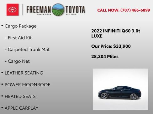 Used 2022 INFINITI Q60 3.0t Luxe w/ Cargo Package image 5