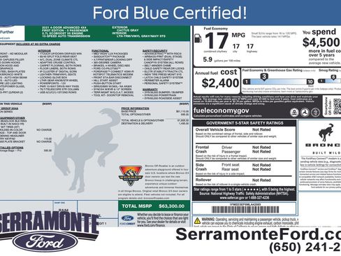 Used 2021 Ford Bronco First Edition AWD/4WD image 17