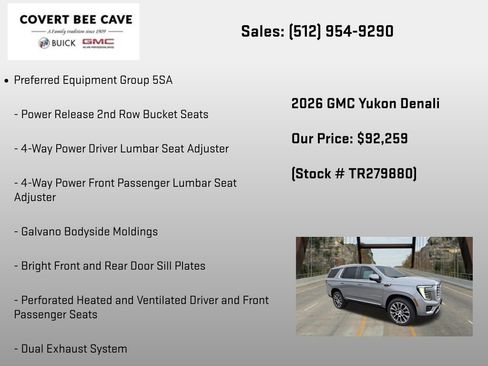 New 2026 GMC Yukon Denali w/ Sun & Power Step Package AWD/4WD image 6