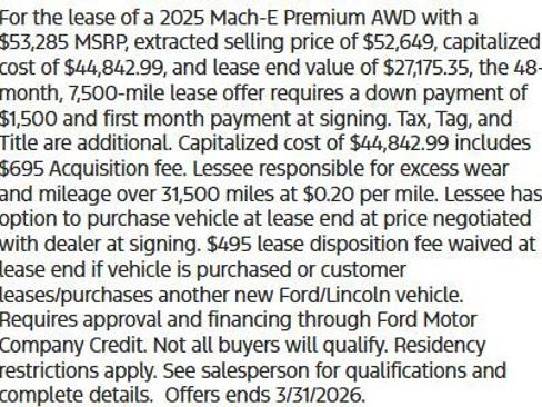New 2025 Ford Mustang Mach-E Premium w/ Sport Appearance Package image 35