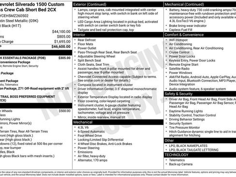 Used 2021 Chevrolet Silverado 1500 Custom Trail Boss w/ LPO, Dark Essentials Package image 19