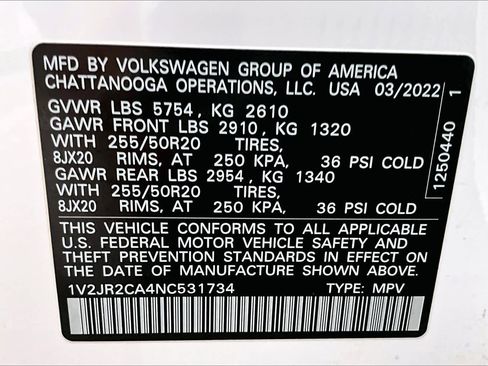 Certified 2022 Volkswagen Atlas SE image 34