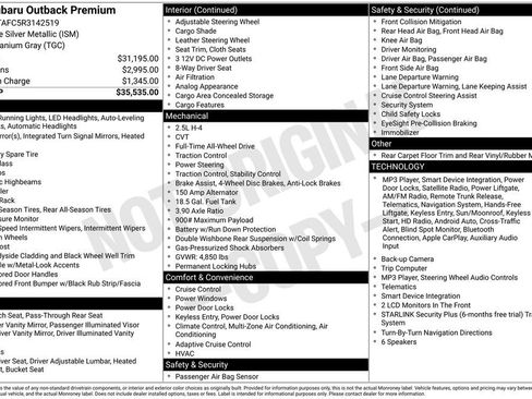 Certified 2024 Subaru Outback Premium AWD/4WD image 7