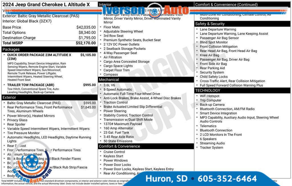 Used 2024 Jeep Grand Cherokee L Altitude AWD/4WD image 4