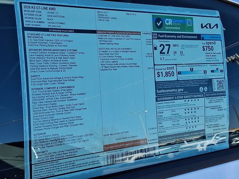 New 2026 Kia K5 GT-Line w/ GT-Line Premium Package AWD/4WD image 21