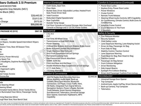 Used 2019 Subaru Outback 2.5i Premium w/ Popular Package #2 image 23