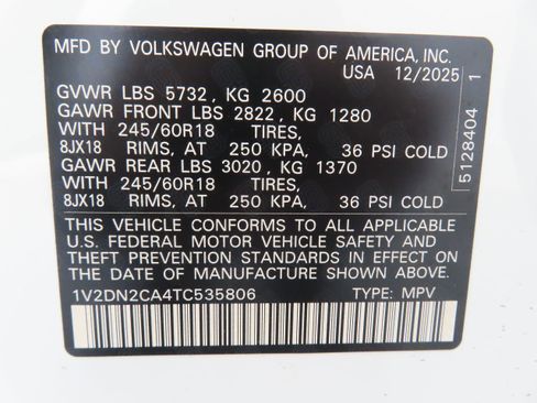 New 2026 Volkswagen Atlas SE FWD image 28
