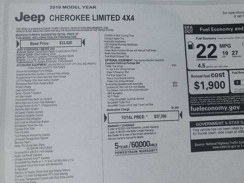 Used 2019 Jeep Cherokee Limited w/ Trailer Tow Group image 8